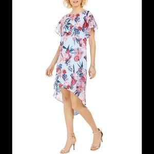 Adrianna Papell Women’s Floral Chiffon Dress – Elegant Overlay